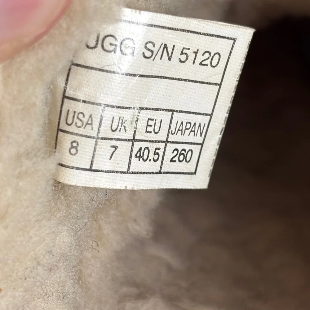 UGG Australia 5120 Leather Shearling Lined Clogs Mules Brown Mens 8 Womens 10